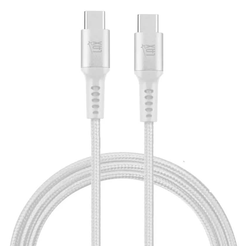 Lot de 2 : Câble USB C vers USB C en nylon de 1,8 m, 60 W