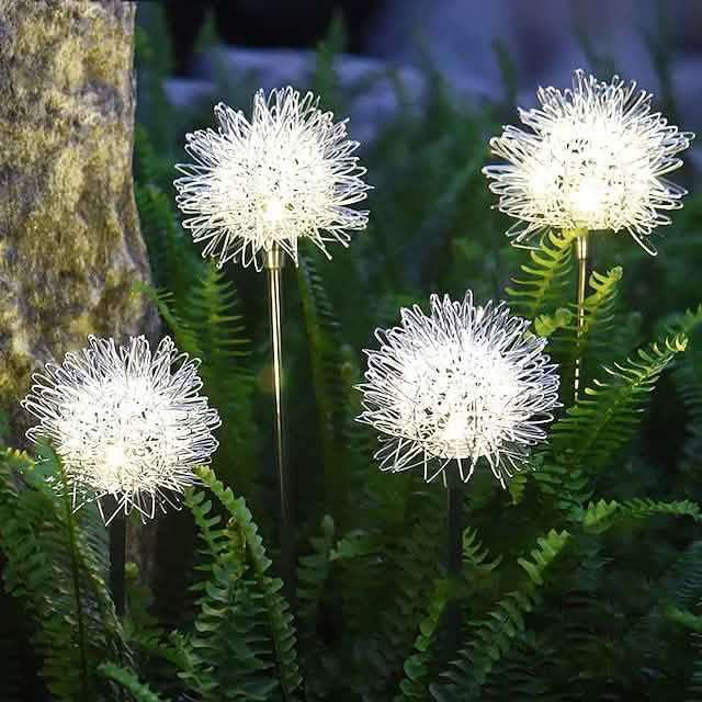 2-Pack: Outdoor Solar Dandelion Lawn Lights