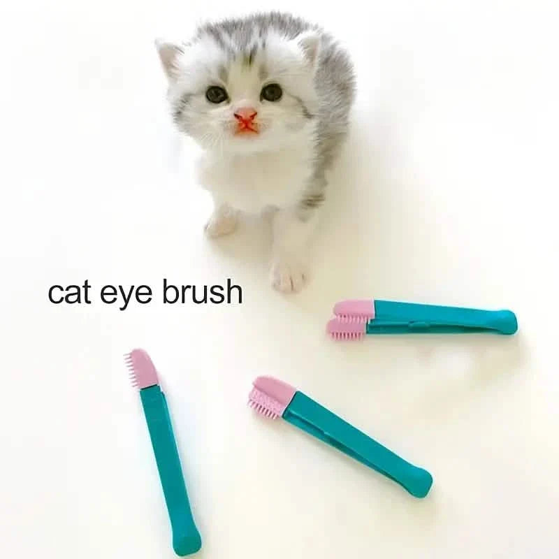 Lot de 2 : brosse-peigne pour animaux de compagnie, peigne anti-taches lacrymales, outils de toilettage et de nettoyage