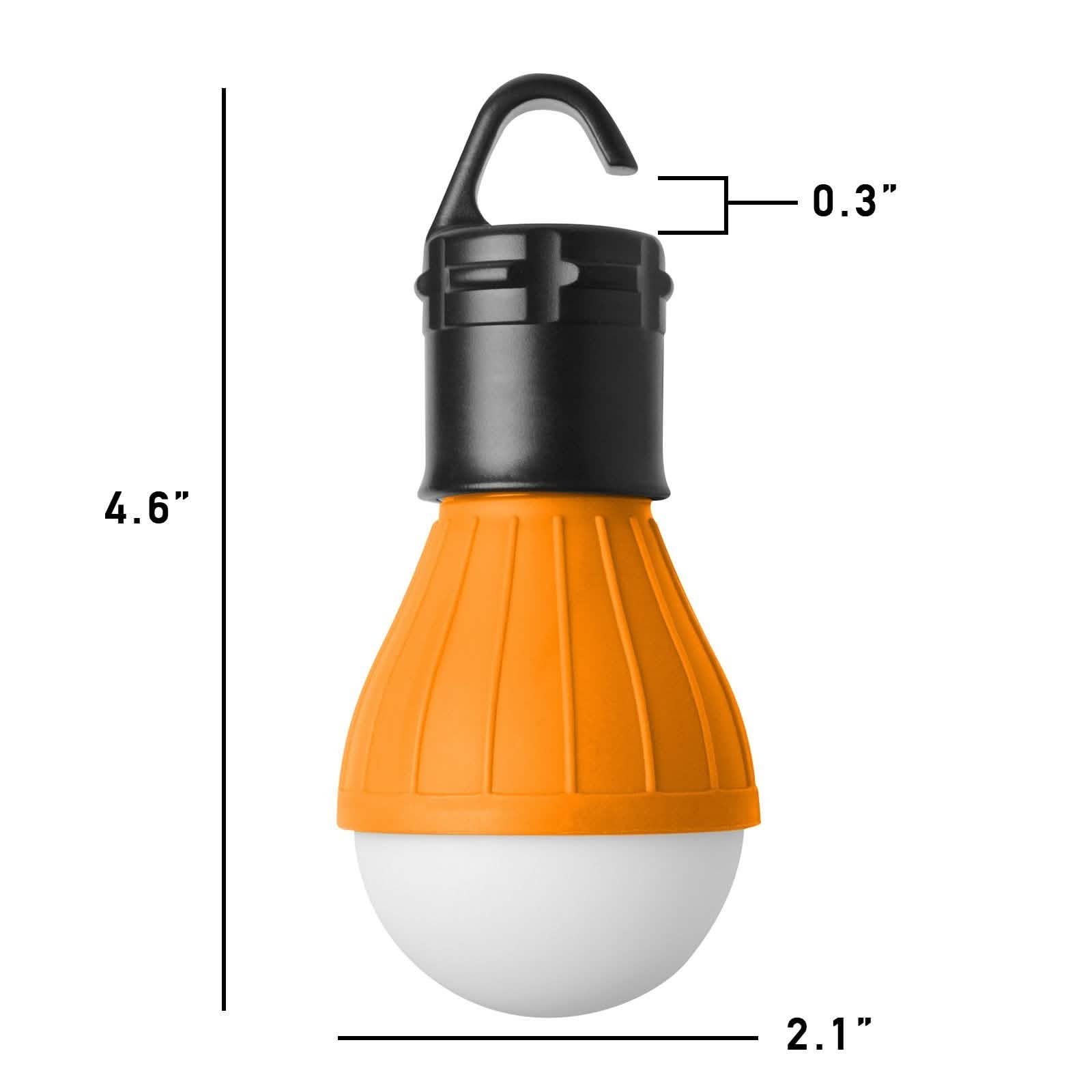 2-Pack: Portable Emergency Light Bulb with Hook