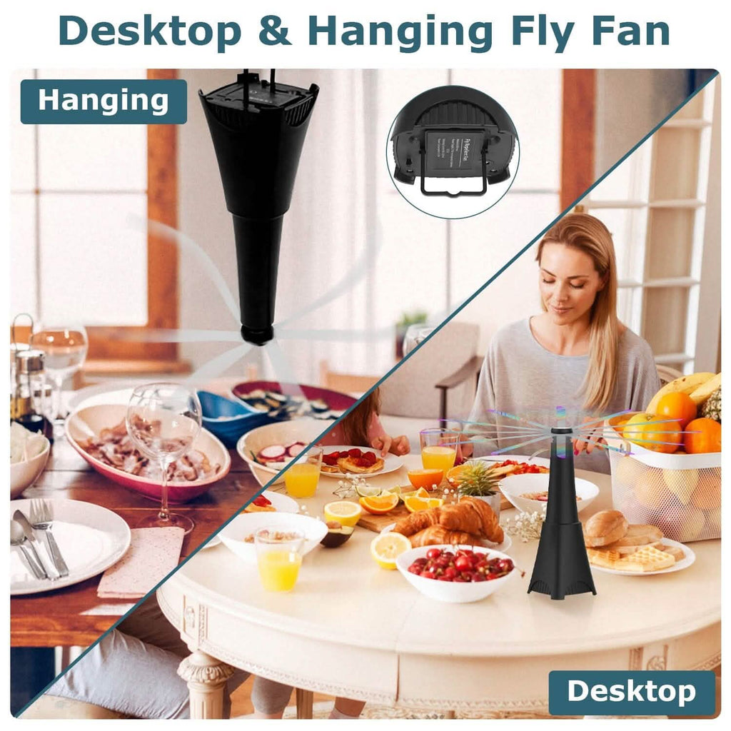 2-Pack: Portable Reflective Fly Repellent Fan Rechargeable Battery Powered