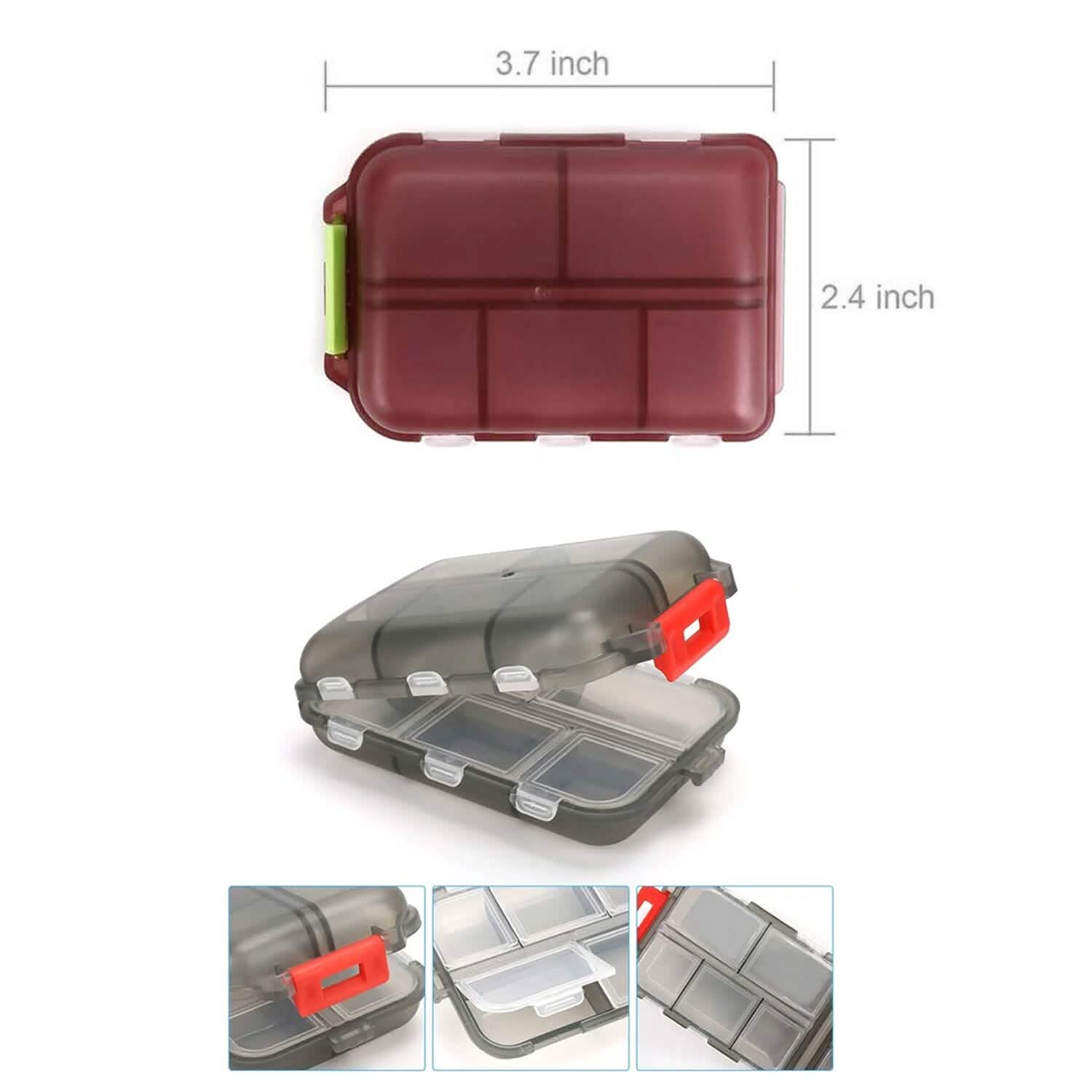 2-Pack: Portable Weekly Travel Pill Organizer Case