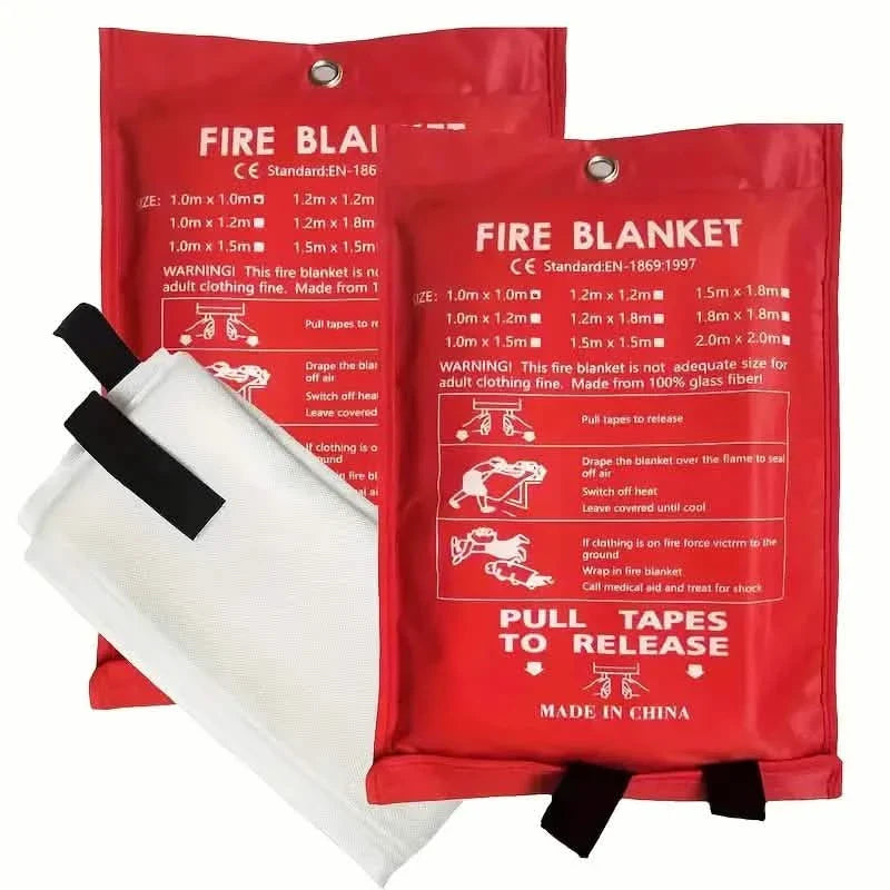 Lot de 2 : Couvertures anti-feu de qualité supérieure en fibre de verre - Résistantes à la chaleur, compactes et réutilisables