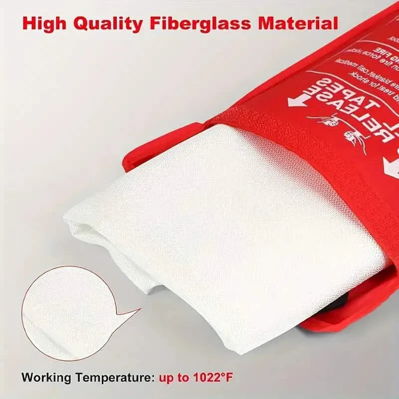 Lot de 2 : Couvertures anti-feu de qualité supérieure en fibre de verre - Résistantes à la chaleur, compactes et réutilisables