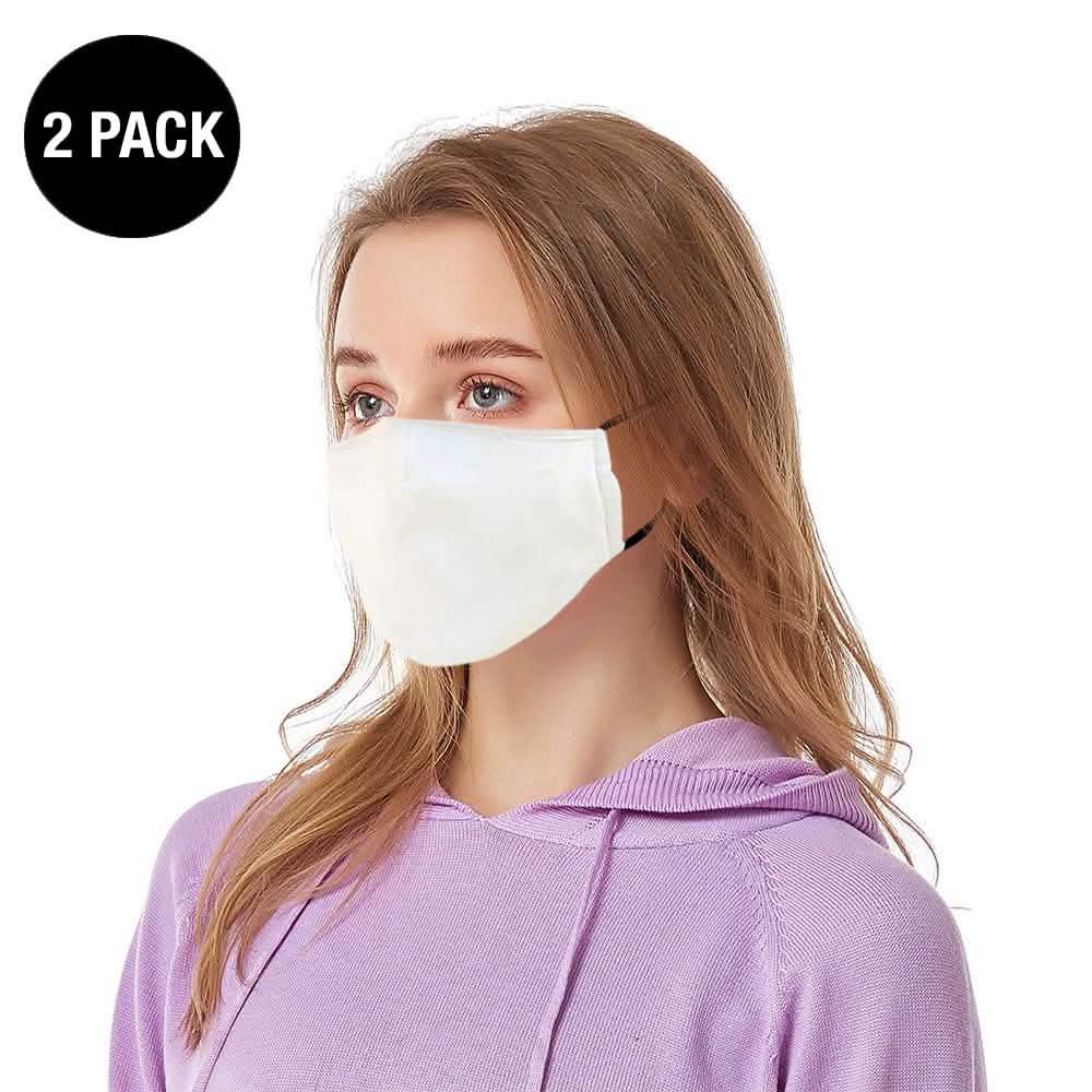 Lot de 2 : Masque facial lavable avec boucles d’oreilles
