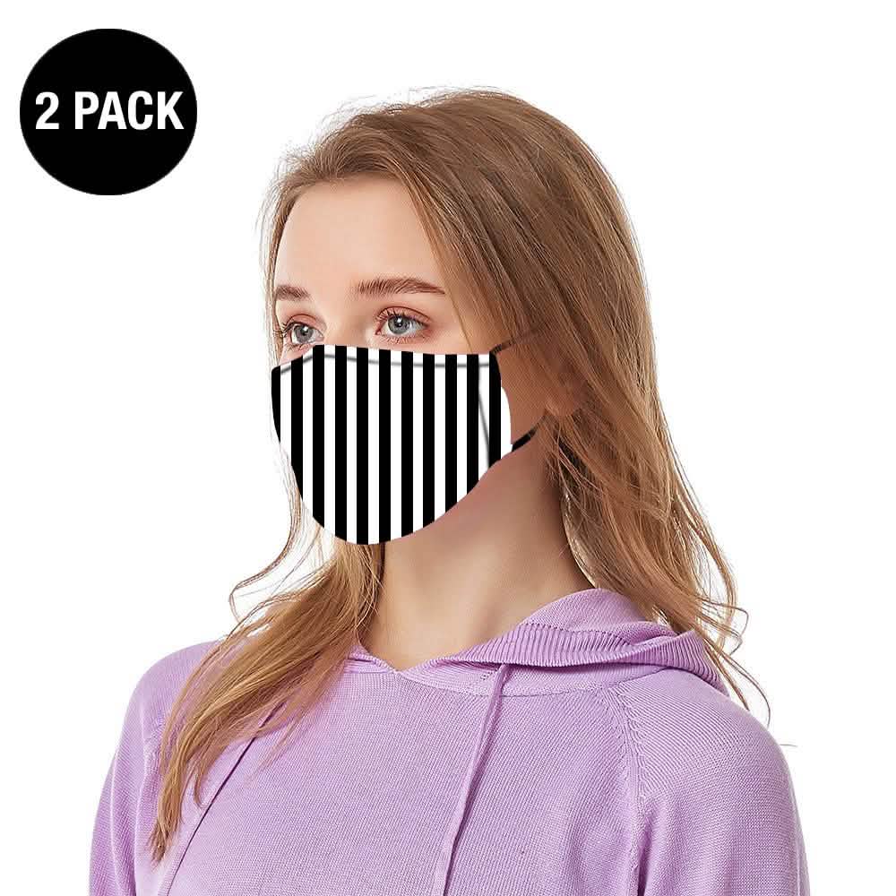 Lot de 2 : Masque facial lavable avec boucles d’oreilles