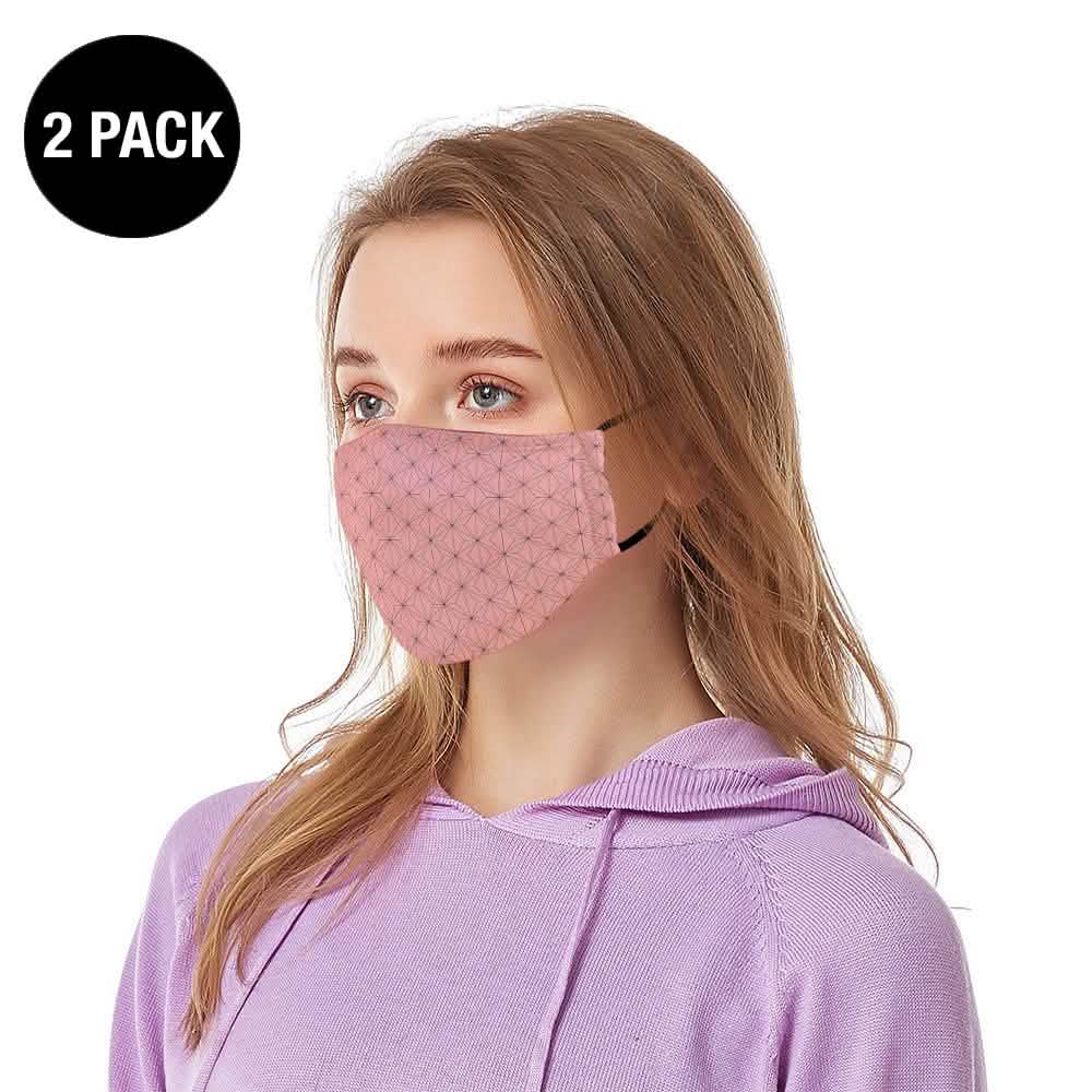 Lot de 2 : Masque facial lavable avec boucles d’oreilles