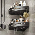 2-Tier: Rustproof Corner Shower Caddy, Adhesive Wall Mounted Shower Shelves No Drilling