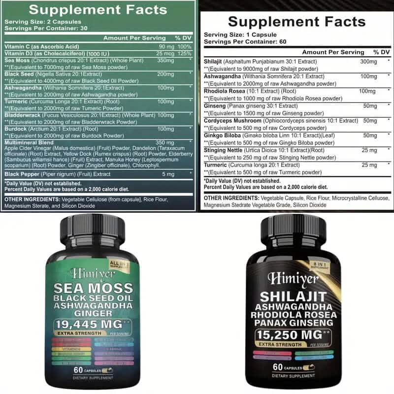 2-Pack: Shilajit + Sea Moss High Potency Vitality Combo