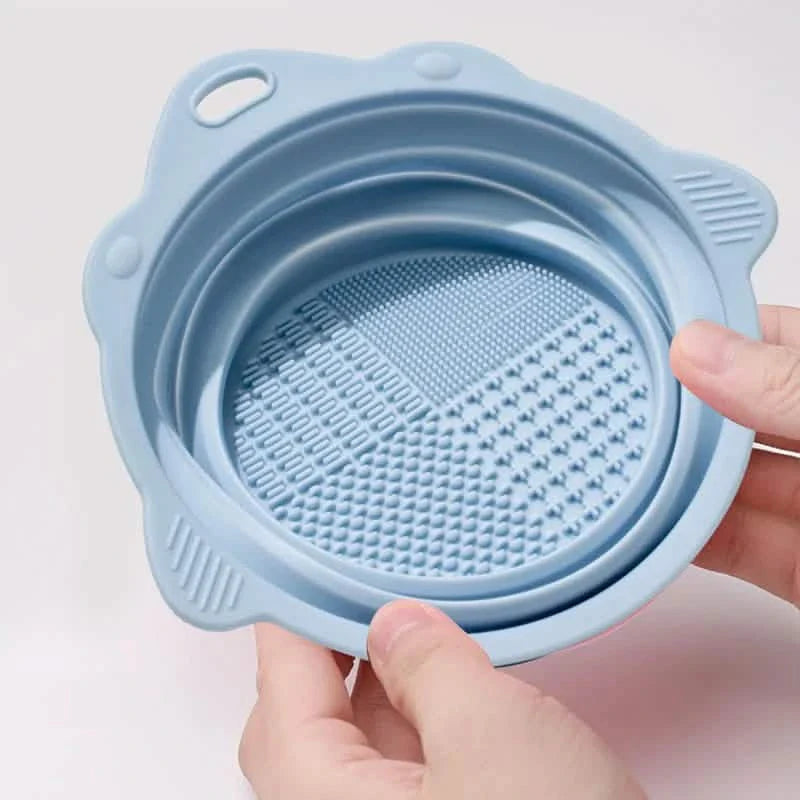 2個セット：シリコン製折りたたみメイクブラシクリーニングパッド