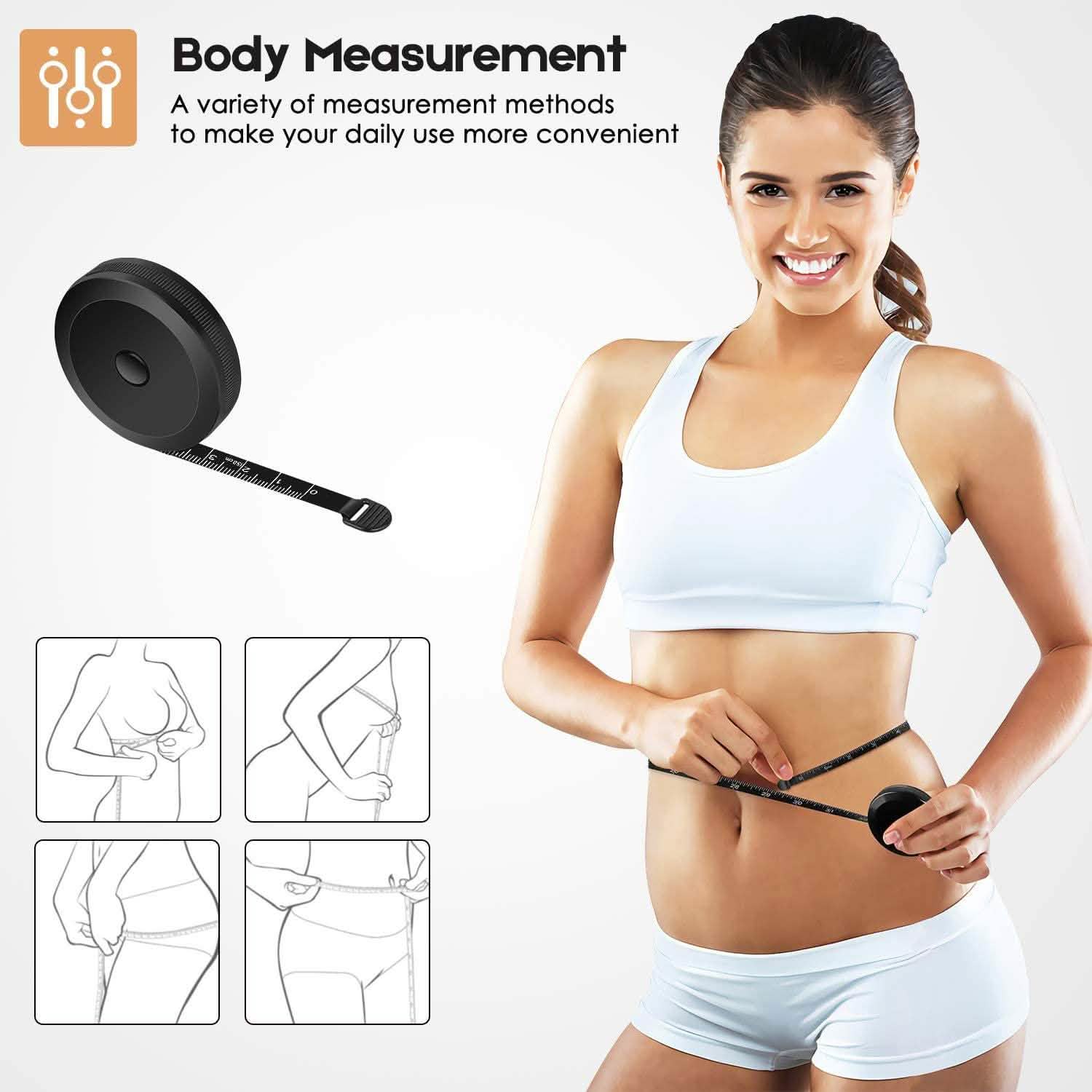 2-Pack: Soft Fashion Pink and Retractable Black Measuring Tape Set
