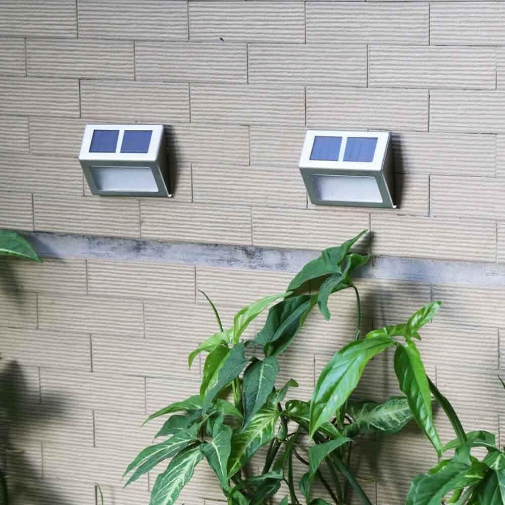 2個セット：ソーラーライト 2LED 防水壁掛けセキュリティライト