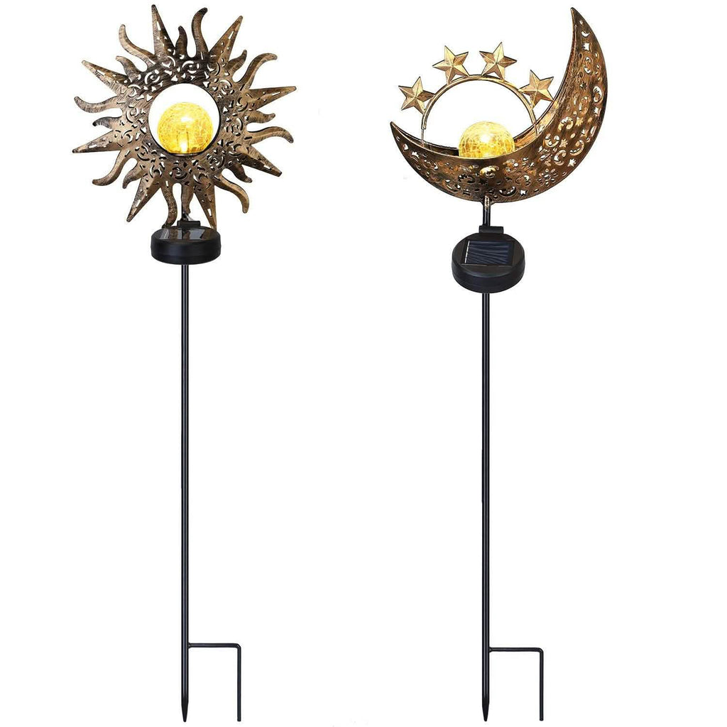 2-Pack: Solar Powered Glass Globe Stake Lamp