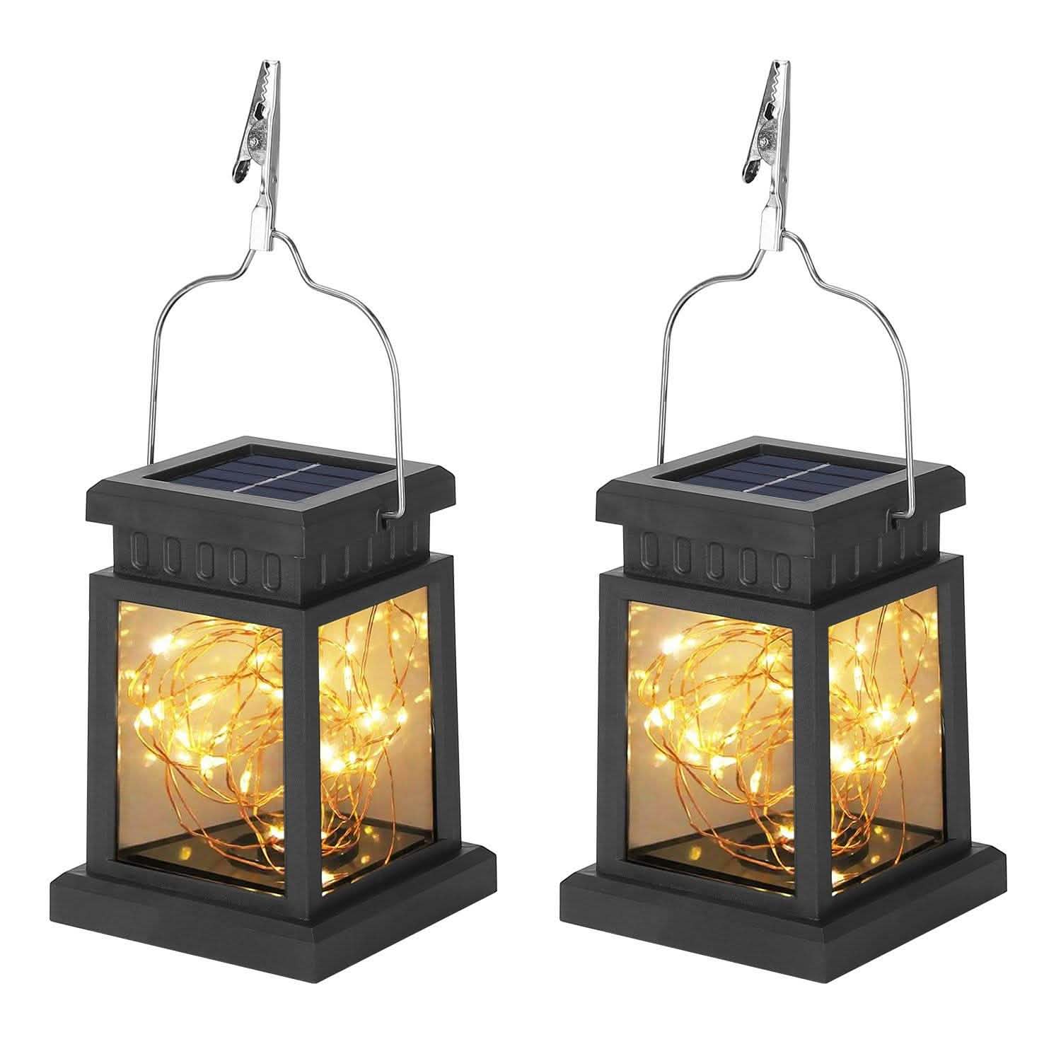 2-Pack: Solar Powered Hanging Lights 30 LED Beads