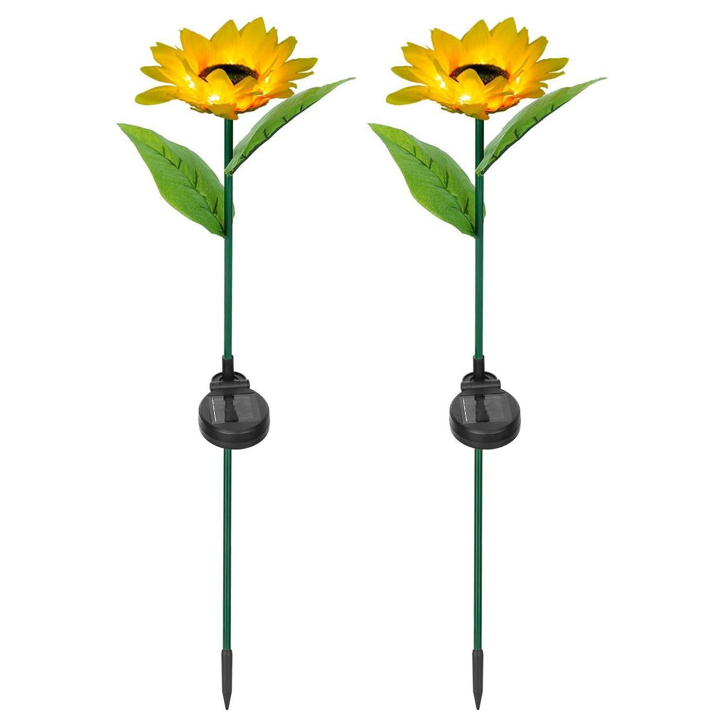 2-Pack: Solar Powered Sunflower Lights LED Decorative Stake Lamp