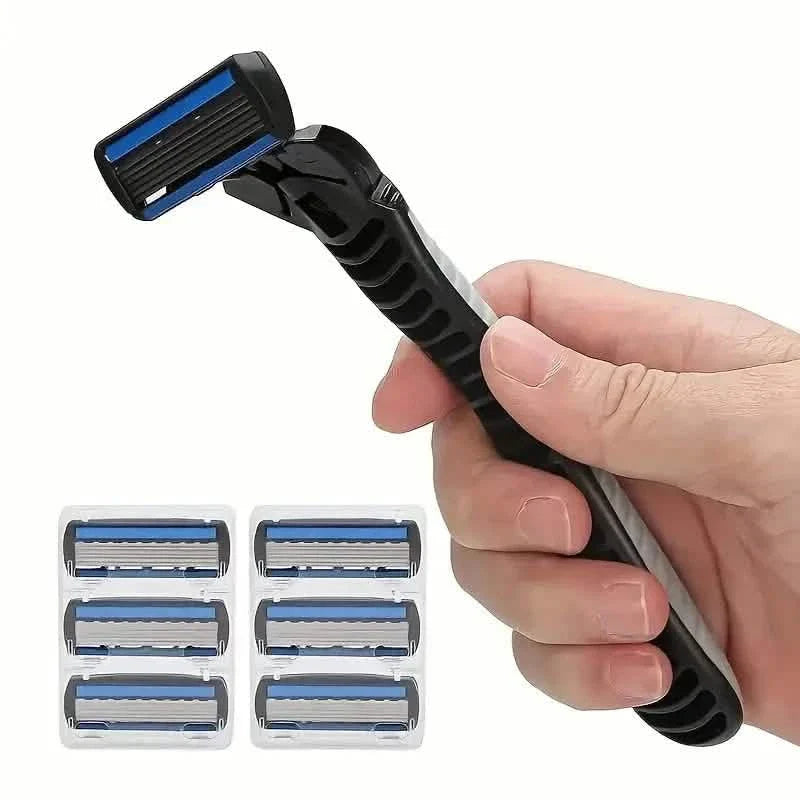 Lot de 2 : Rasoir en acier inoxydable avec 18 lames de rechange