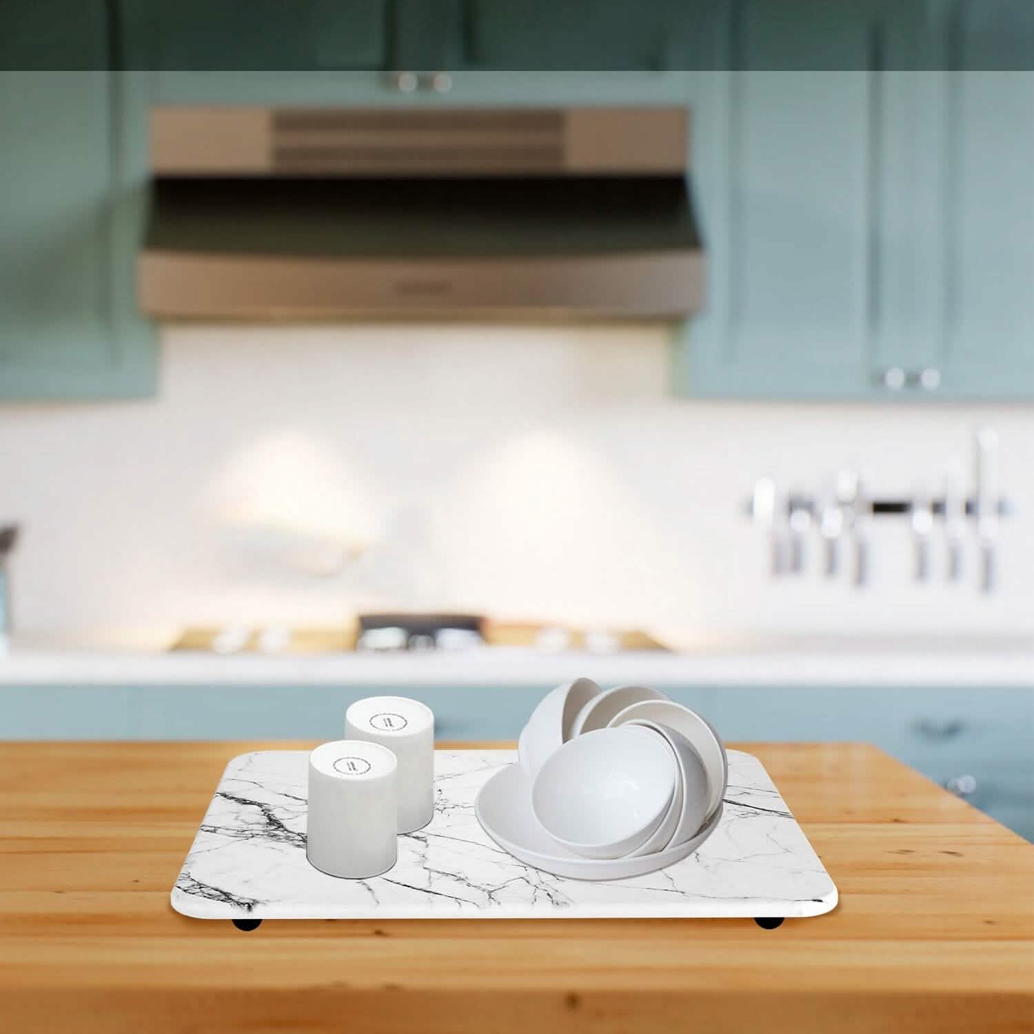 2-Pack: Stone Dish Drying Mat Silicone Diatomaceous Earth Mat