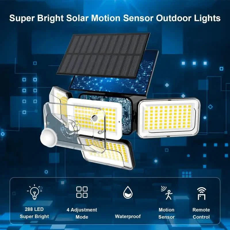 2-Pack: Super Bright Solar Motion Sensor Outdoor Light with Remote