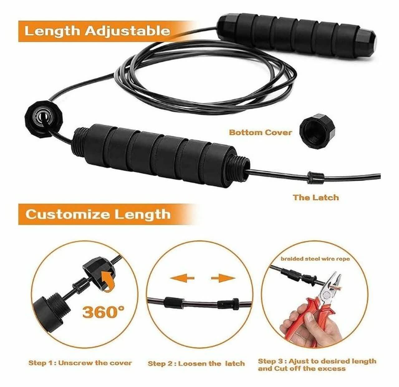 2-Pack: Tangle-Free Rapid Speed Cable 9-Foot Jump Rope