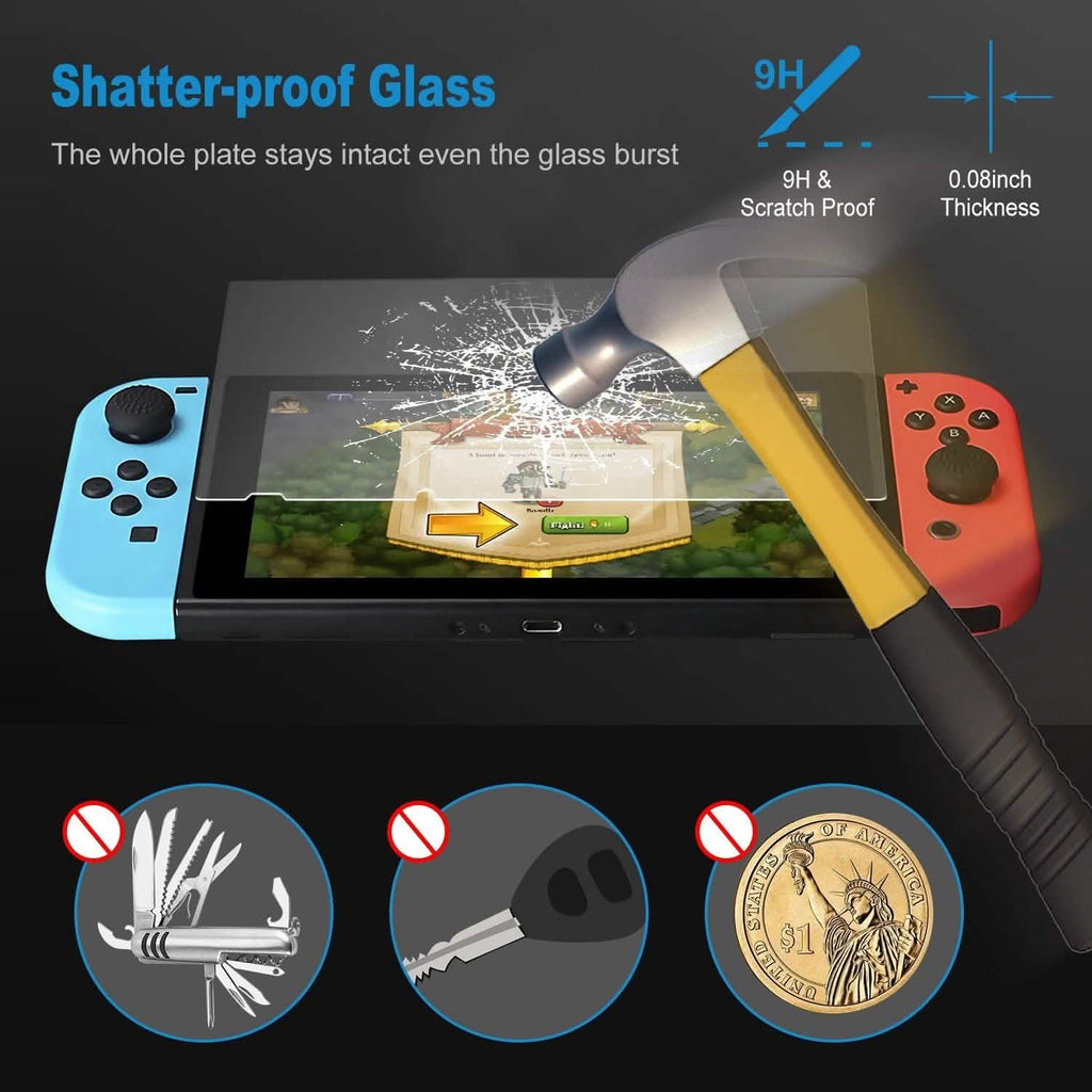 2個セット：Nintendo Switch用強化ガラススクリーンプロテクター