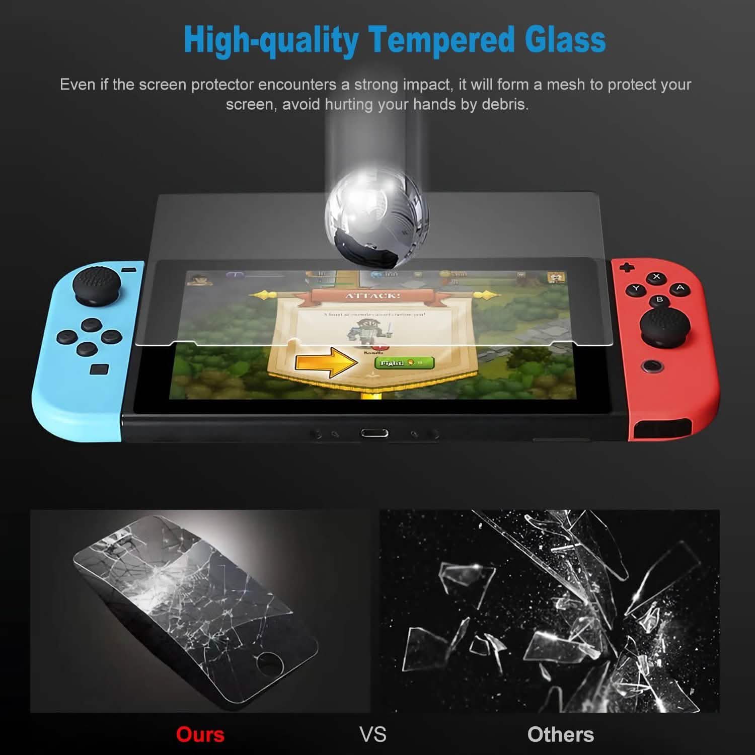 2個セット：Nintendo Switch用強化ガラススクリーンプロテクター