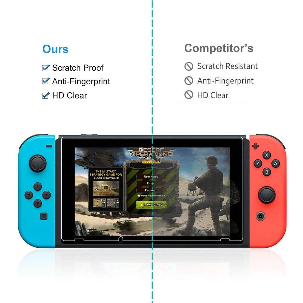 2個セット：Nintendo Switch用強化ガラススクリーンプロテクター