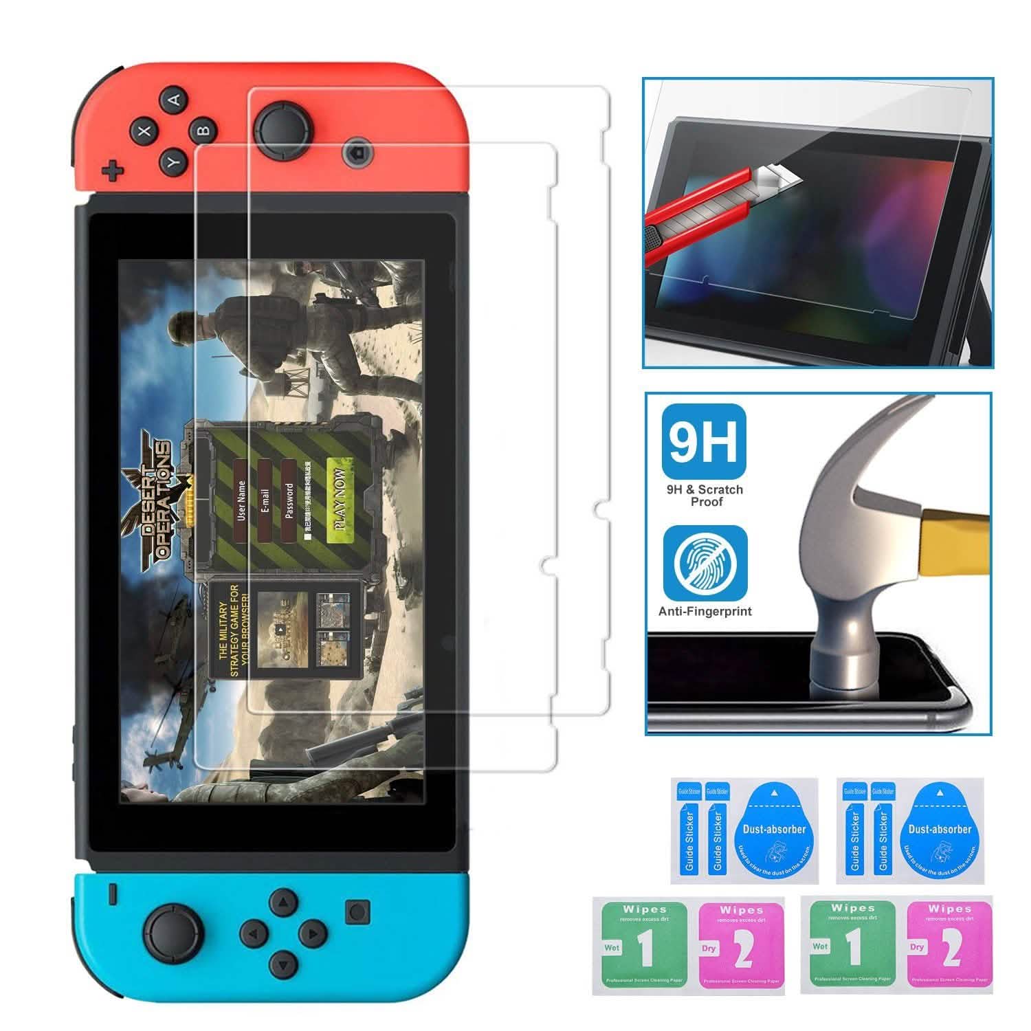 2個セット：Nintendo Switch用強化ガラススクリーンプロテクター