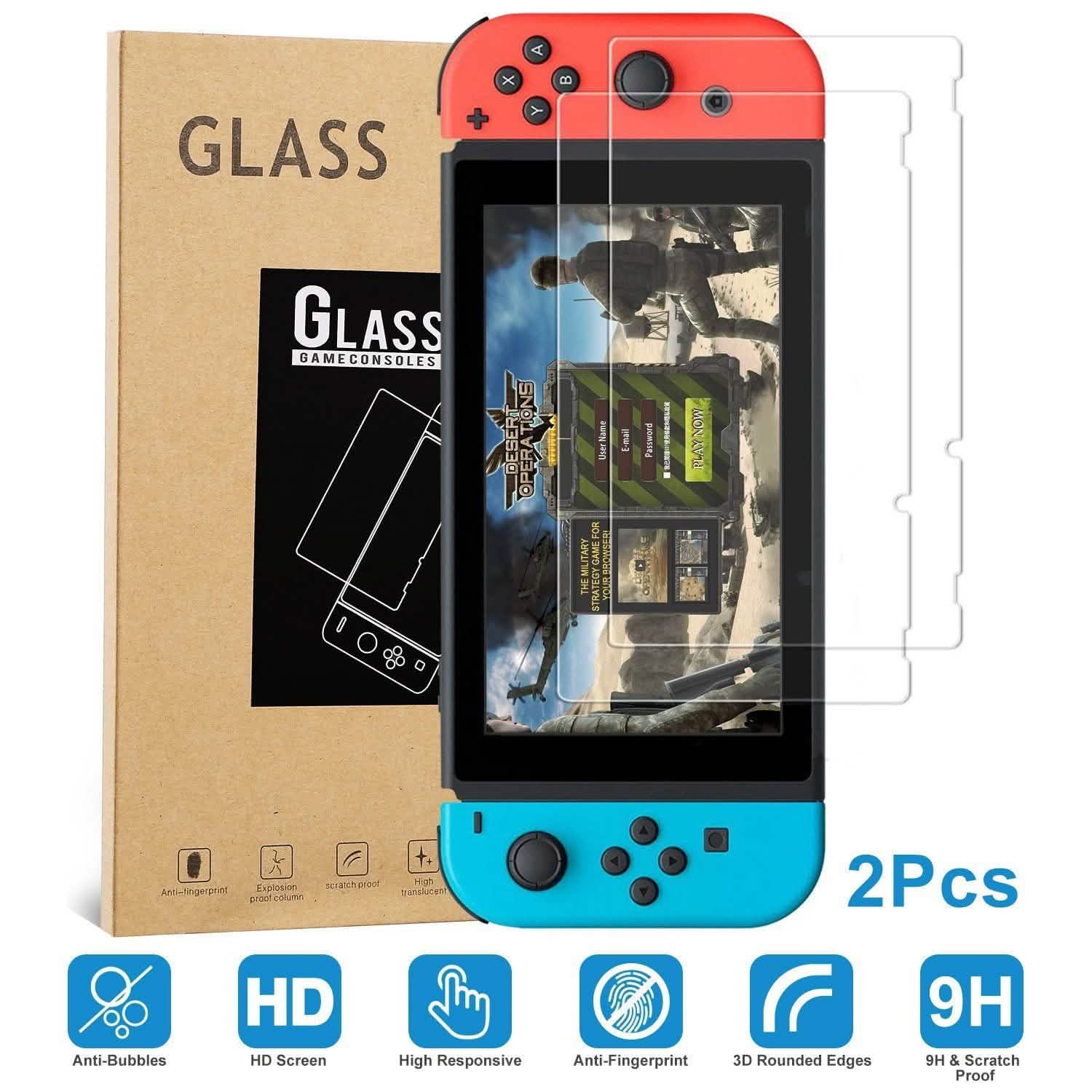 2個セット：Nintendo Switch用強化ガラススクリーンプロテクター