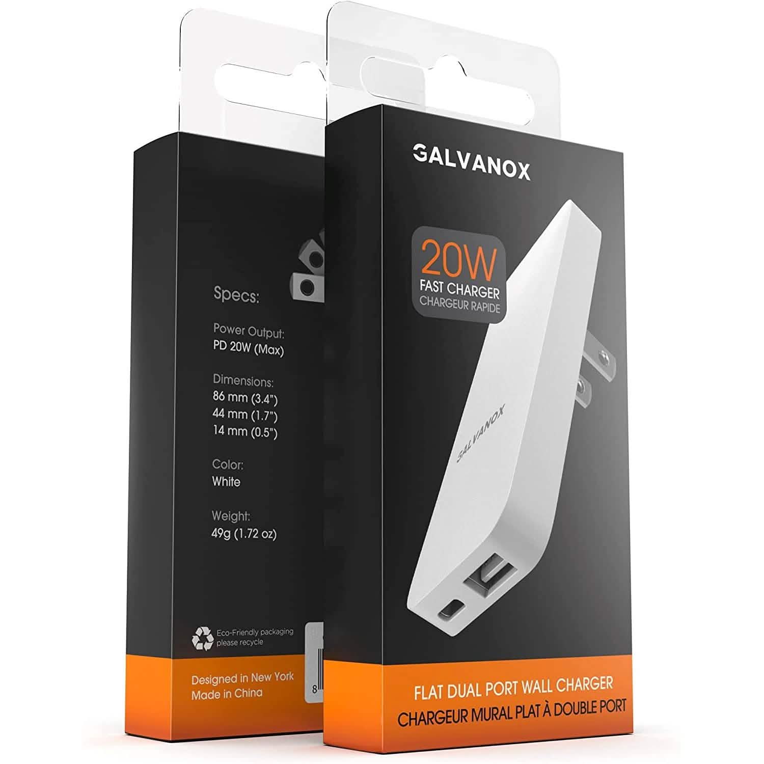 2-Pack: Type C Flat Slim Power Adapter