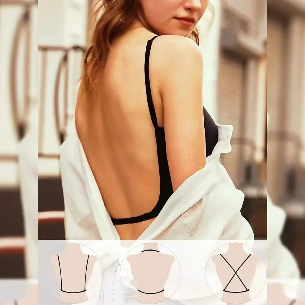 2-Pack: U-Backless Sports Bra Crop Top With Adjustable Straps