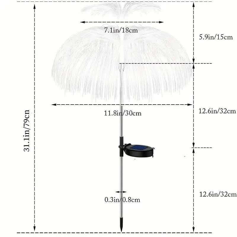 2-Pack: Waterproof Solar Jellyfish Fiber Optic Light