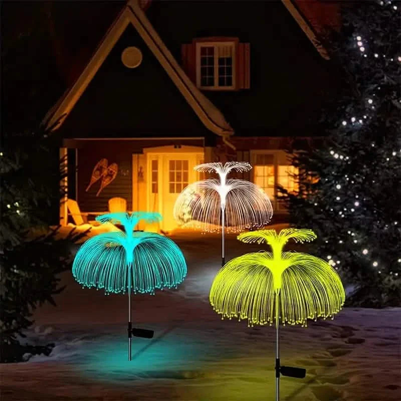 2-Pack: Waterproof Solar Jellyfish Fiber Optic Light