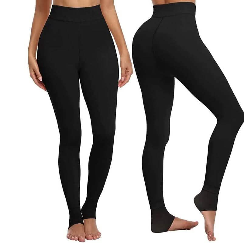 Lot de 2 : leggings taille haute doublés en polaire pour femme