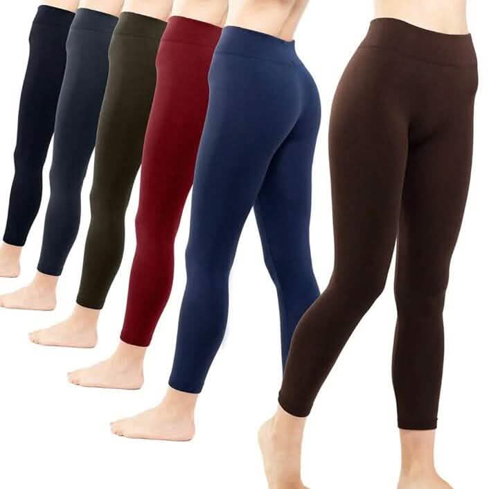 Lot de 2 : leggings taille haute doublés en polaire pour femme