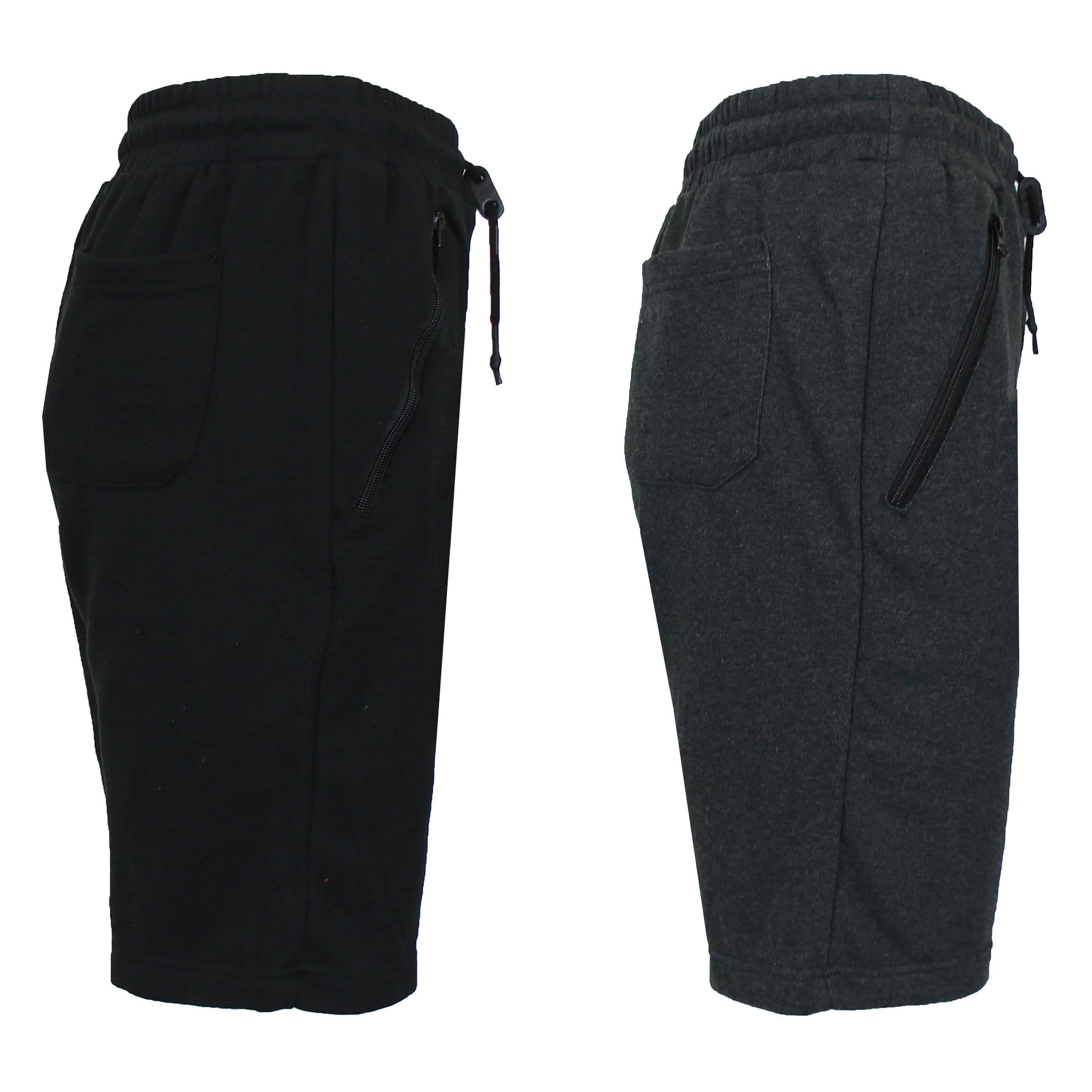 2-Pack: Women's French Terry Zipper Pockets Jogger Sweat Lounge Shorts
