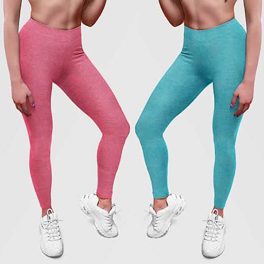 2-Pack: Women's Space Dye Seamless Ankle Length Lightweight Leggings