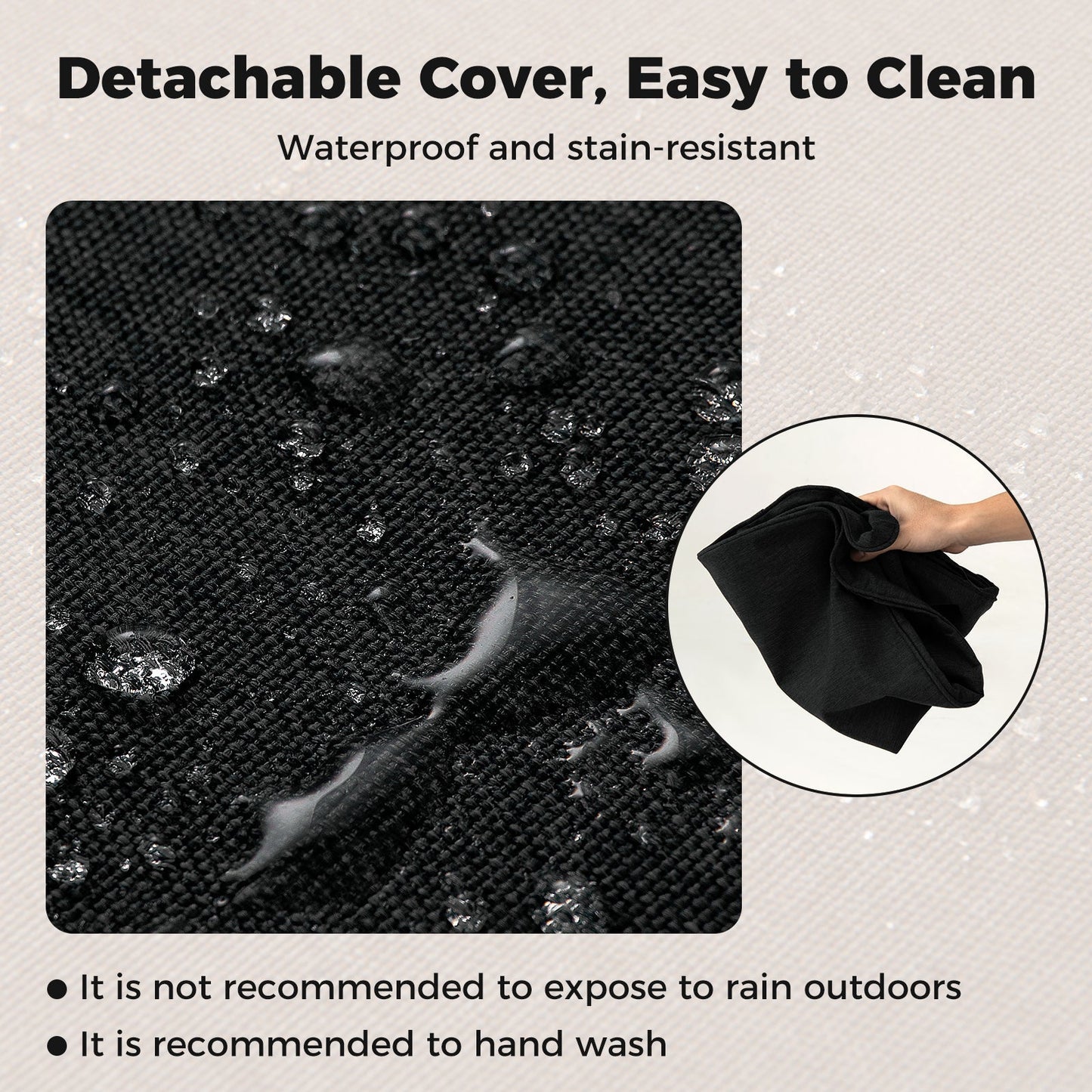 2-Pack Outdoor Patio Cushion Set with Removable Covers