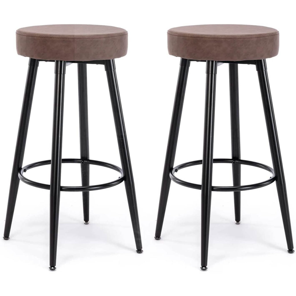 2-Piece: 28'' Metal Bar Stools Set