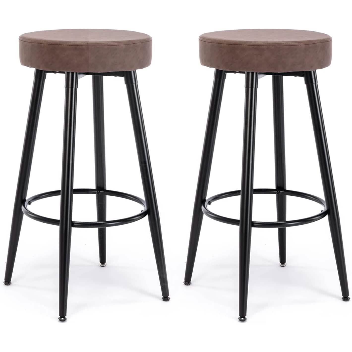 2-Piece: 28'' Metal Bar Stools Set