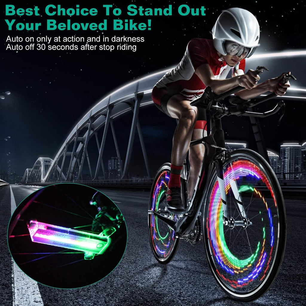 Lot de 2 : lumières cyclistes à 32 LED avec motifs rotatifs