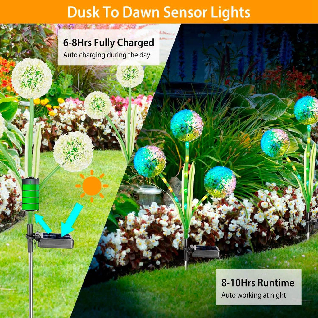 2-Piece: 36 LED Dandelion Solar Lights