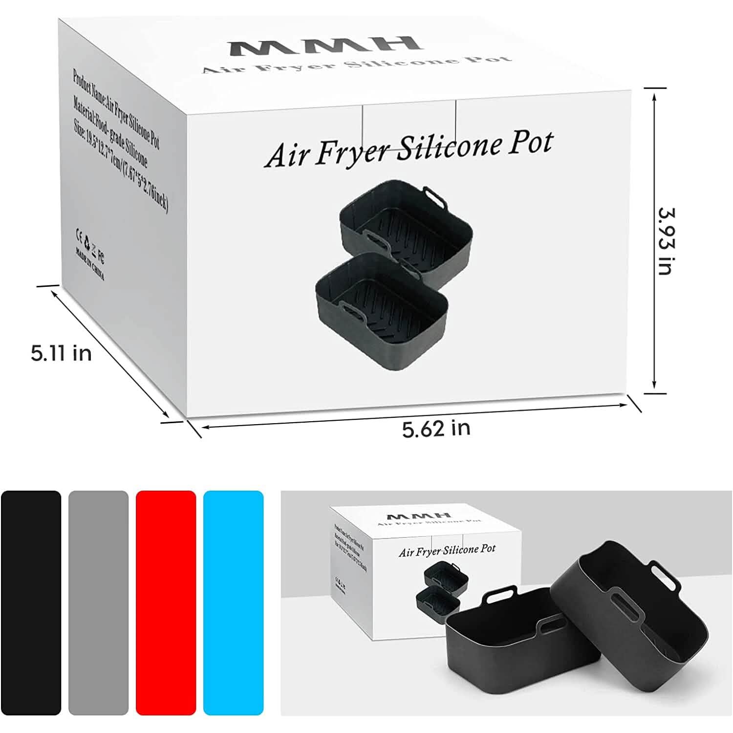 2-Piece: Air Fryer Silicone Pot