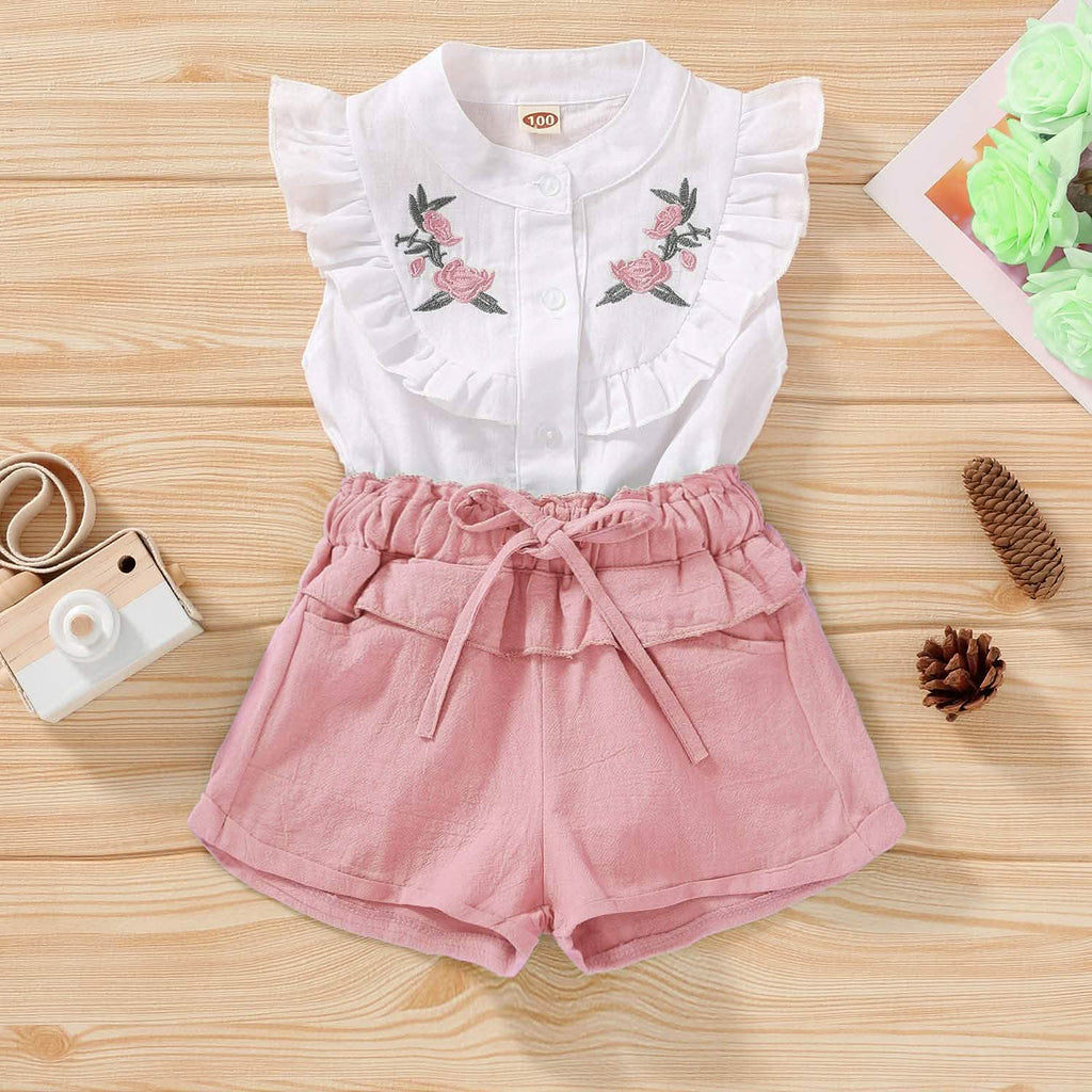 Ensemble 2 pièces : Tenues pour bébés filles T-shirt débardeur + Short Pantalon