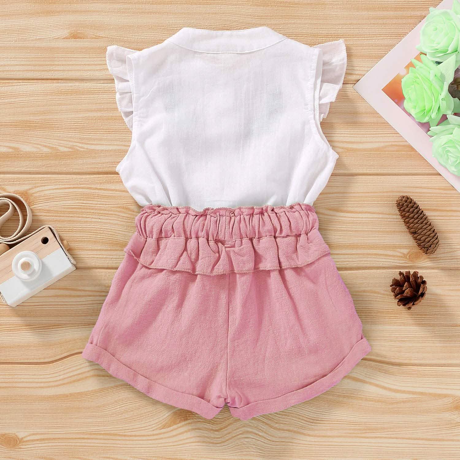 Ensemble 2 pièces : Tenues pour bébés filles T-shirt débardeur + Short Pantalon