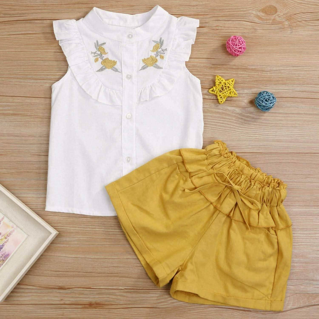 Ensemble 2 pièces : Tenues pour bébés filles T-shirt débardeur + Short Pantalon