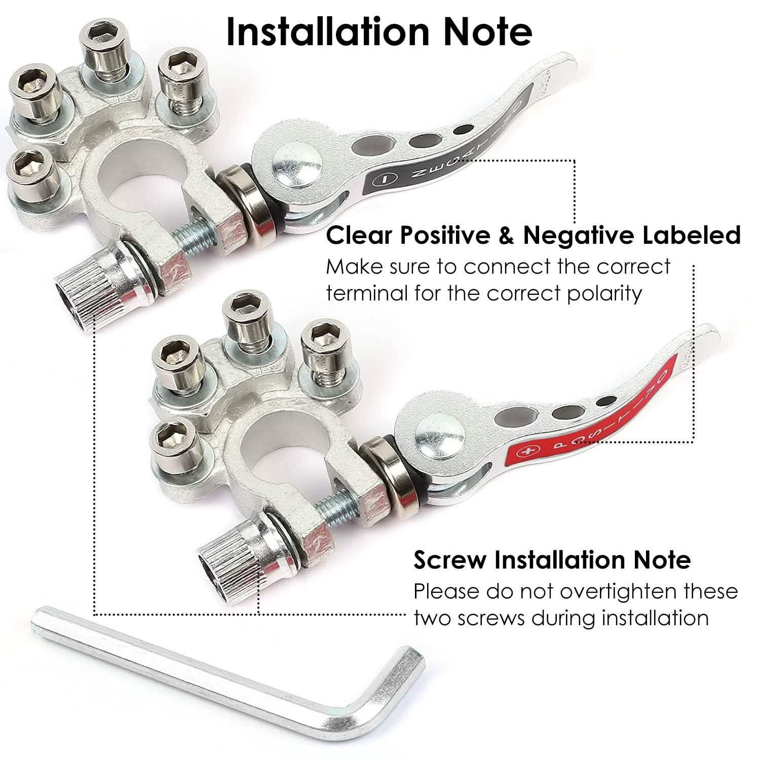 2-Piece: Battery Terminal Connector Quick Release Disconnect Car Battery