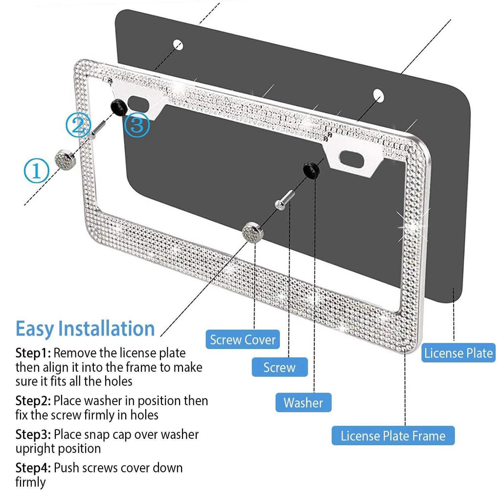 2-Piece: Bling License Plate Frames
