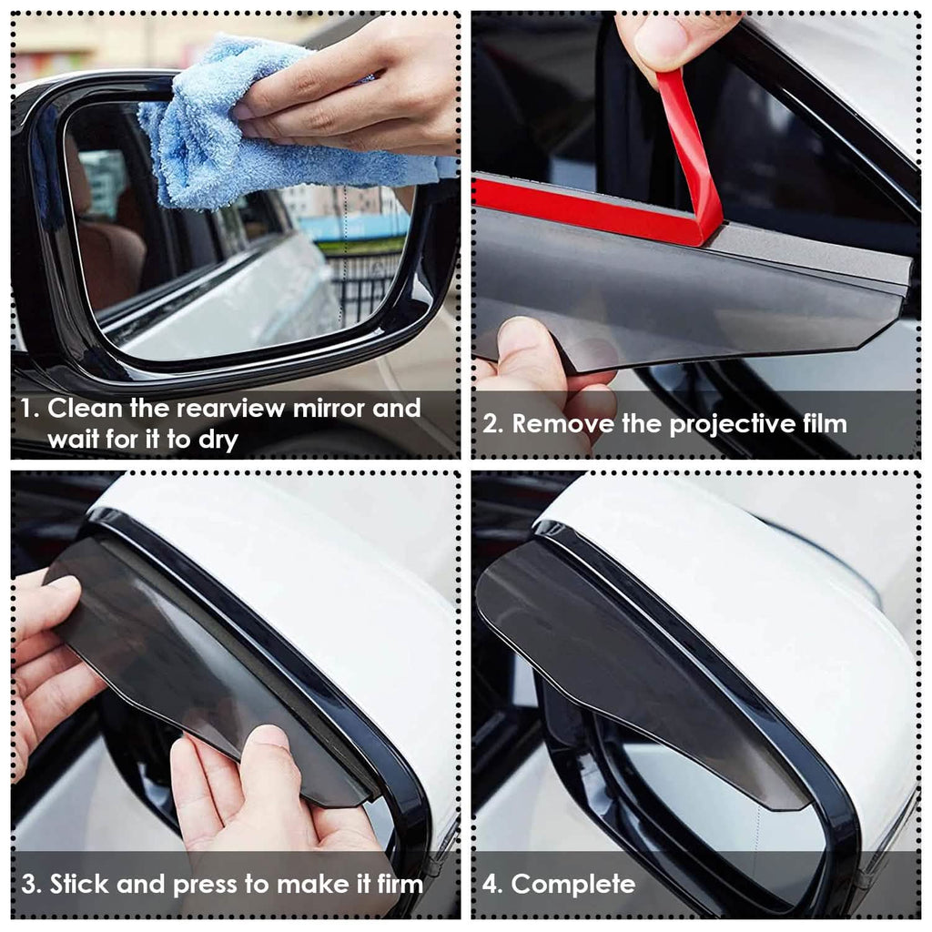 2-Piece: Car Side Mirror Rain Guard