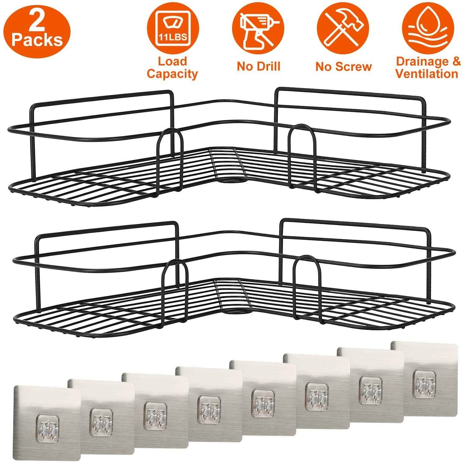 2-Piece: Corner Shower Caddy Shelves