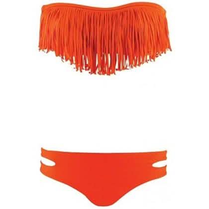 Ensemble 2 pièces : Maillot de bain bikini tendance à franges